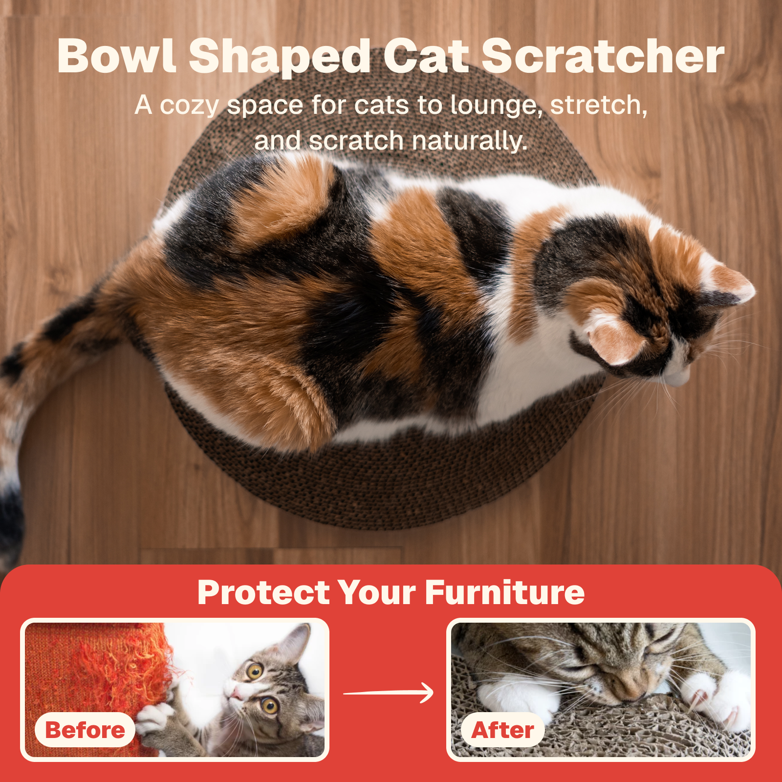 Selly’s Den Bowl Shaped Cat Scratcher 16"