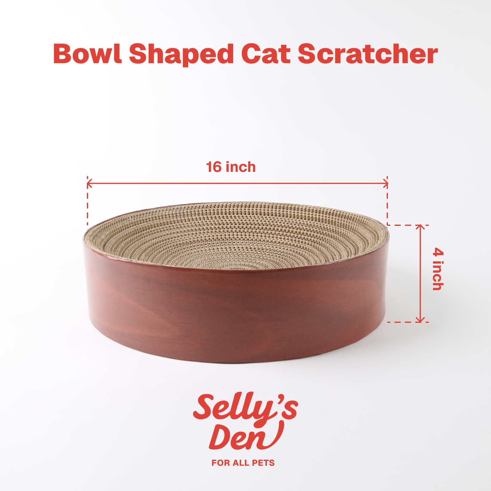 Selly’s Den Bowl Shaped Cat Scratcher 16"