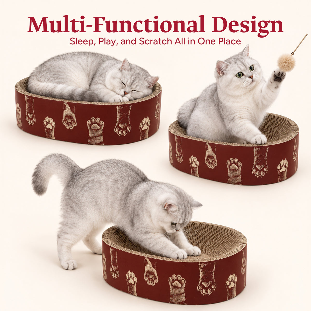 Selly's Den oval cat scratcher bed detail 1